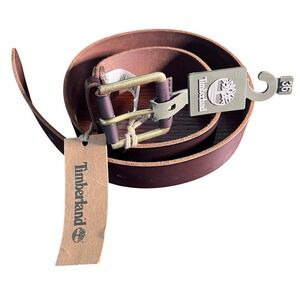 Timberland Leather Belt Mens 36 Brown New Solid Top Grain BA5392/7336
